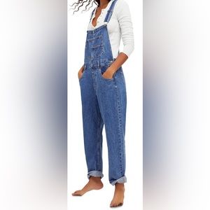 NEW NWT We The Free People Ziggy Denim Jean Overalls S Small Sapphire Blue